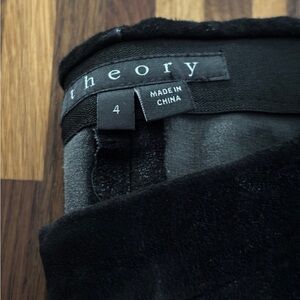 Theory black soft lamb’s leather pants Sz 4 XS S